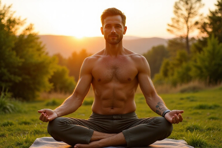 Man practicing yoga, symbolizing general wellness and inner peace