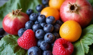 Vibrant assortment of antioxidant-rich berries and leafy greens